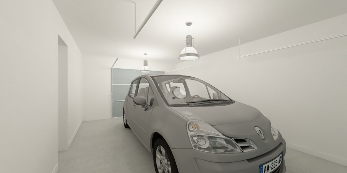 image intérieur 3D maison plain pied