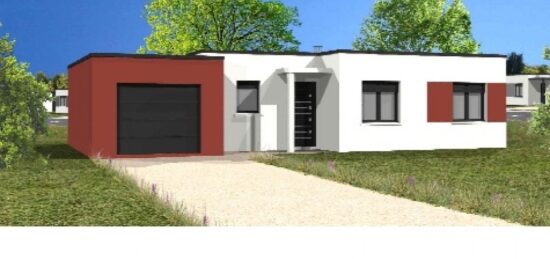 Plan de maison Surface terrain 104 m2 - 5 pièces - 3  chambres -  avec garage 
