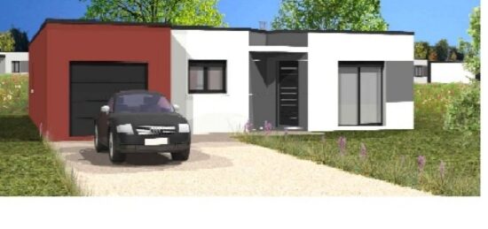 Plan de maison Surface terrain 91 m2 - 4 pièces - 3  chambres -  avec garage 