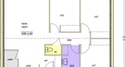 Avant projet BOURNEZEAU 72m² - 3 chambres 2498-255518_eole-3-chambres.jpg - LMP Constructeur