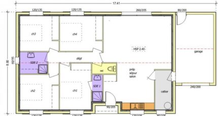 Avant-projet APREMONT - 103 m² - 4 chambres 2496-255507_eole-4-chambres-et-garage.jpg - LMP Constructeur
