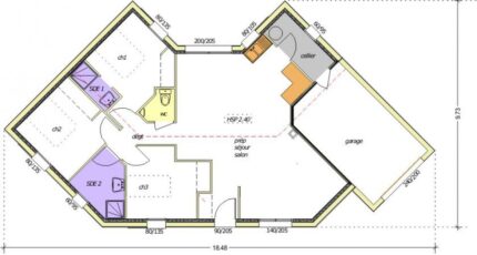Avant-projet LES SABLES D'OLONNE  83 m² - 3 chambr 2495-255501_harmonie-3-chambres-b.jpg - LMP Constructeur