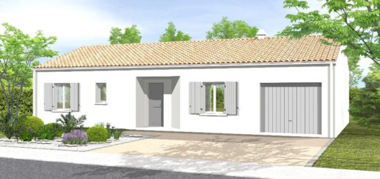 Plan de maison Surface terrain 75 m2 - 3 pièces - 3  chambres -  avec garage 