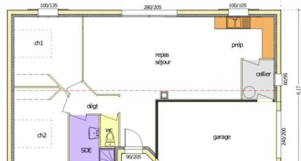 Avant Projet LA TRANCHE SUR MER - 75 m² - 2 chambr 2491-255471_bouleau-2ch-garage-a-droite-en-pignon.jpg - LMP Constructeur