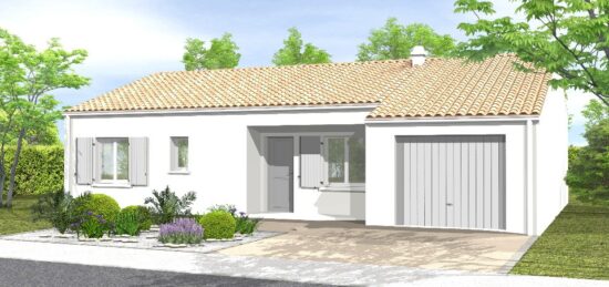 Plan de maison Surface terrain 72 m2 - 4 pièces - 4  chambres -  avec garage 