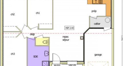 Avant-projet MACHE - 84 m² - 3 chambres 2488-255447_petrel-3-chambres-garage-a-droite.jpg - LMP Constructeur