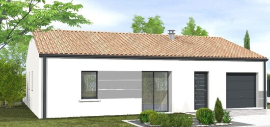 Plan de maison Surface terrain 70 m2 - 4 pièces - 2  chambres -  avec garage 