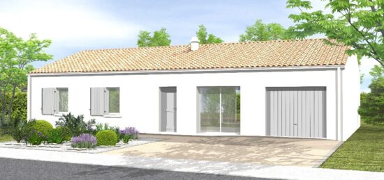 Plan de maison Surface terrain 70 m2 - 4 pièces - 4  chambres -  avec garage 