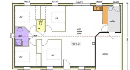 Avant-projet MONTAIGU - 90 m² - 4 chambres 2481-255339_open-plain-pied-4-chambres.jpg - LMP Constructeur