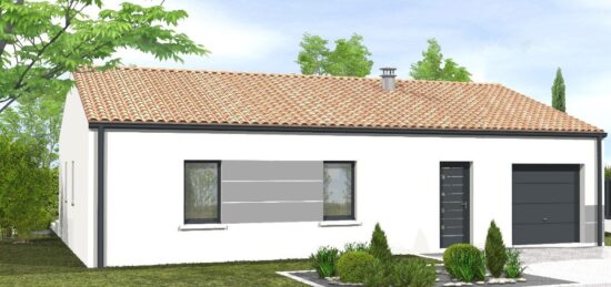 Plan de maison Surface terrain 65 m2 - 4 pièces - 2  chambres -  avec garage 