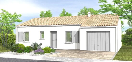 Plan de maison Surface terrain 65 m2 - 4 pièces - 3  chambres -  avec garage 