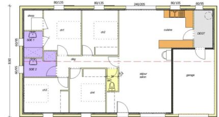 Avant-projet TIFFAUGES - 103 m² - 4 chambres 2478-255276_premevere-garage-a-droite-4-chambres.jpg - LMP Constructeur