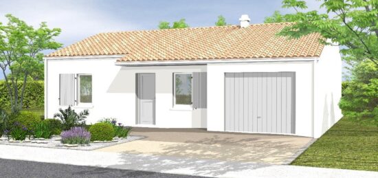 Plan de maison Surface terrain 58 m2 - 2 pièces - 1  chambre -  avec garage 