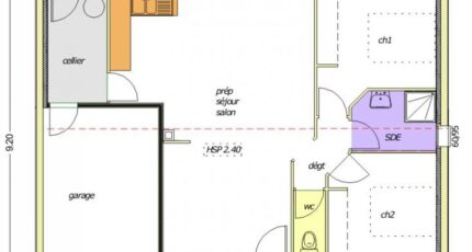 Avant-Projet NOTRE DAME DE MONTS - 67 m² - 2 chamb 2467-255100_bergerac-2-ch-garage-a-gauche.jpg - LMP Constructeur