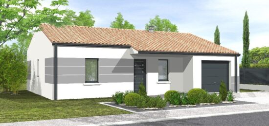 Plan de maison Surface terrain 58 m2 - 2 pièces - 3  chambres -  avec garage 