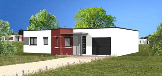 Plan de maison Surface terrain 83 m2 - 4 pièces - 3  chambres -  avec garage 