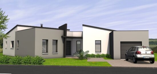 Plan de maison Surface terrain 130 m2 - 6 pièces - 4  chambres -  avec garage 