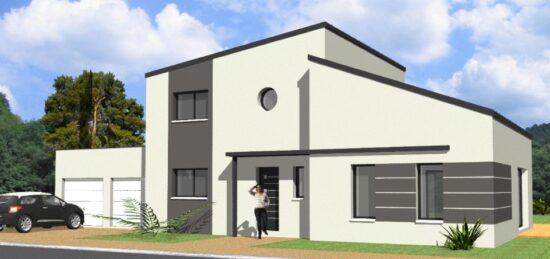 Plan de maison Surface terrain 140 m2 - 6 pièces - 4  chambres -  avec garage 