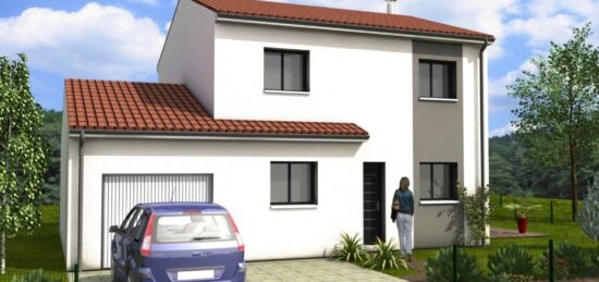 Plan de maison Surface terrain 100 m2 - 5 pièces - 3  chambres -  avec garage 
