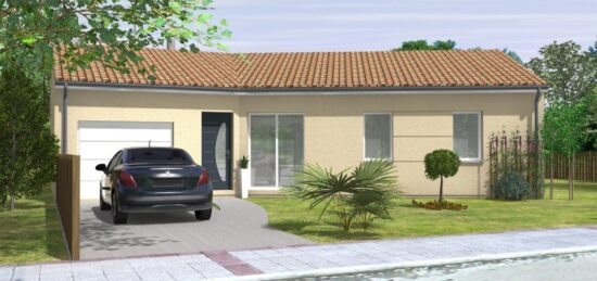 Plan de maison Surface terrain 90 m2 - 4 pièces - 3  chambres -  avec garage 