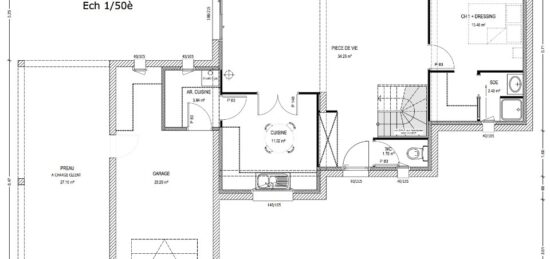 Plan de maison Surface terrain 110 m2 - 6 pièces - 3  chambres -  sans garage 