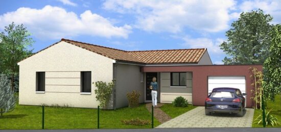 Plan de maison Surface terrain 95 m2 - 4 pièces - 3  chambres -  avec garage 
