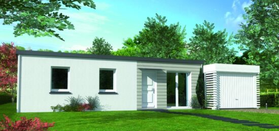 Plan de maison Surface terrain 69 m2 - 4 pièces - 3  chambres -  avec garage 