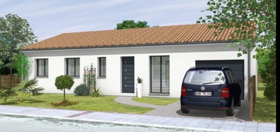 Plan de maison Surface terrain 101 m2 - 5 pièces - 3  chambres -  avec garage 