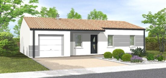 Plan de maison Surface terrain 77 m2 - 4 pièces - 3  chambres -  avec garage 