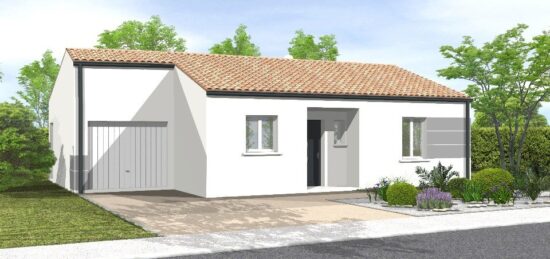 Plan de maison Surface terrain 62 m2 - 3 pièces - 2  chambres -  avec garage 