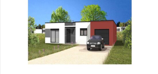 Plan de maison Surface terrain 107 m2 - 5 pièces - 4  chambres -  avec garage 