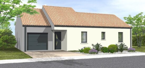 Plan de maison Surface terrain 96 m2 - 5 pièces - 3  chambres -  avec garage 
