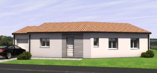 Plan de maison Surface terrain 90 m2 - 4 pièces - 3  chambres -  avec garage 