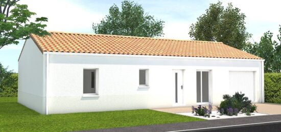 Plan de maison Surface terrain 80 m2 - 5 pièces - 2  chambres -  avec garage 