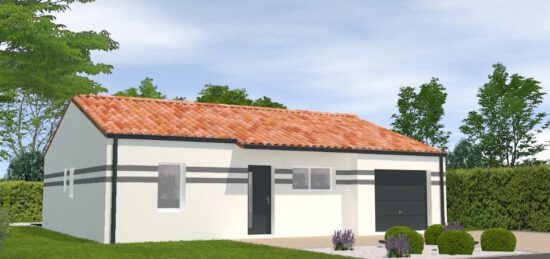 Plan de maison Surface terrain 72 m2 - 4 pièces - 2  chambres -  avec garage 
