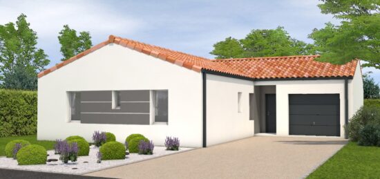 Plan de maison Surface terrain 107 m2 - 5 pièces - 4  chambres -  avec garage 