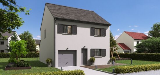 Plan de maison Surface terrain 96 m2 - 5 pièces - 4  chambres -  avec garage 
