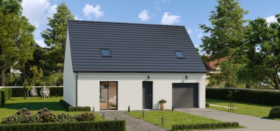 Plan de maison Surface terrain 92 m2 - 4 pièces - 3  chambres -  avec garage 