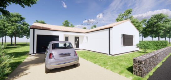 Plan de maison Surface terrain 92 m2 - 4 pièces - 3  chambres -  avec garage 